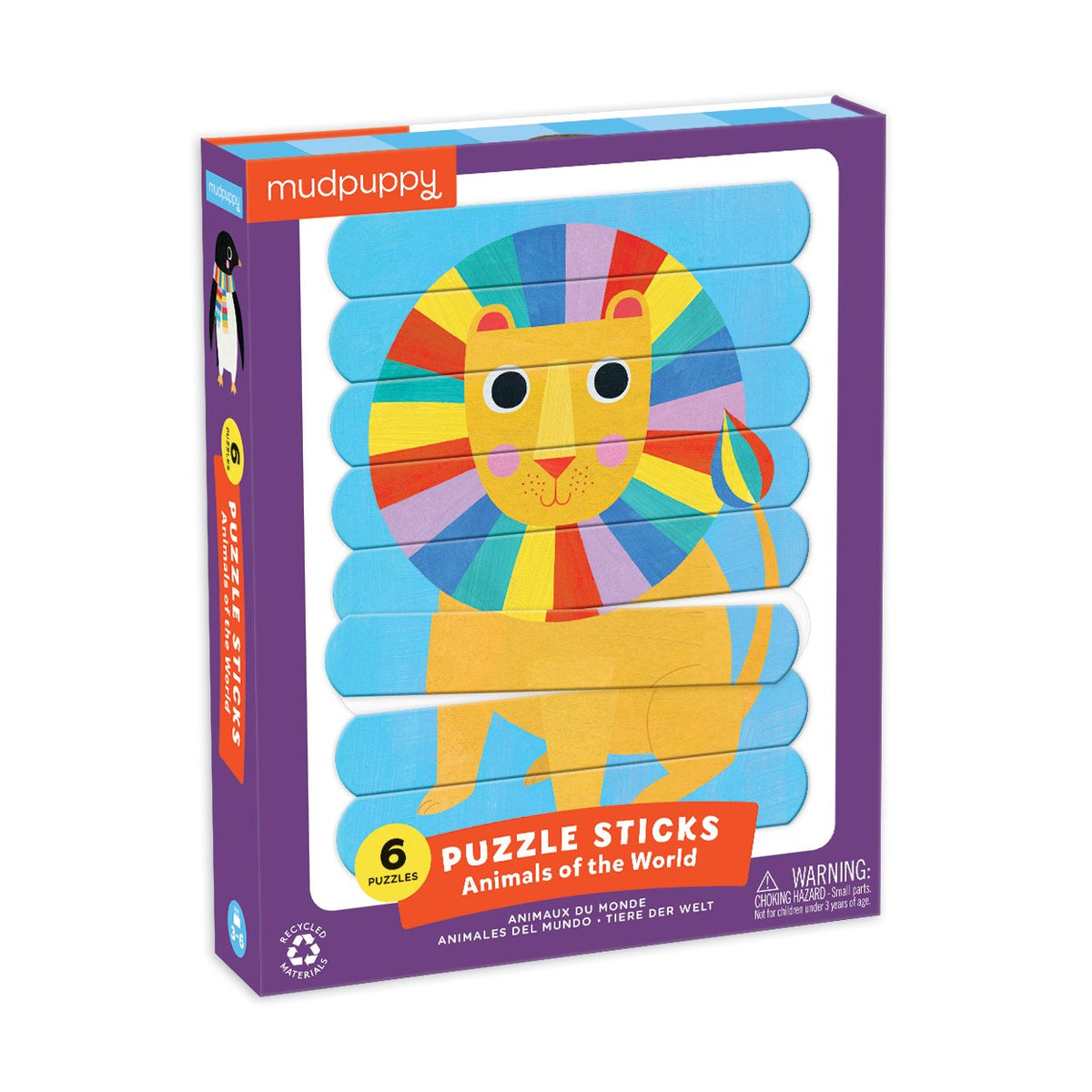 4 puzzles pour enfant 'Animaux du monde' Mudpuppy