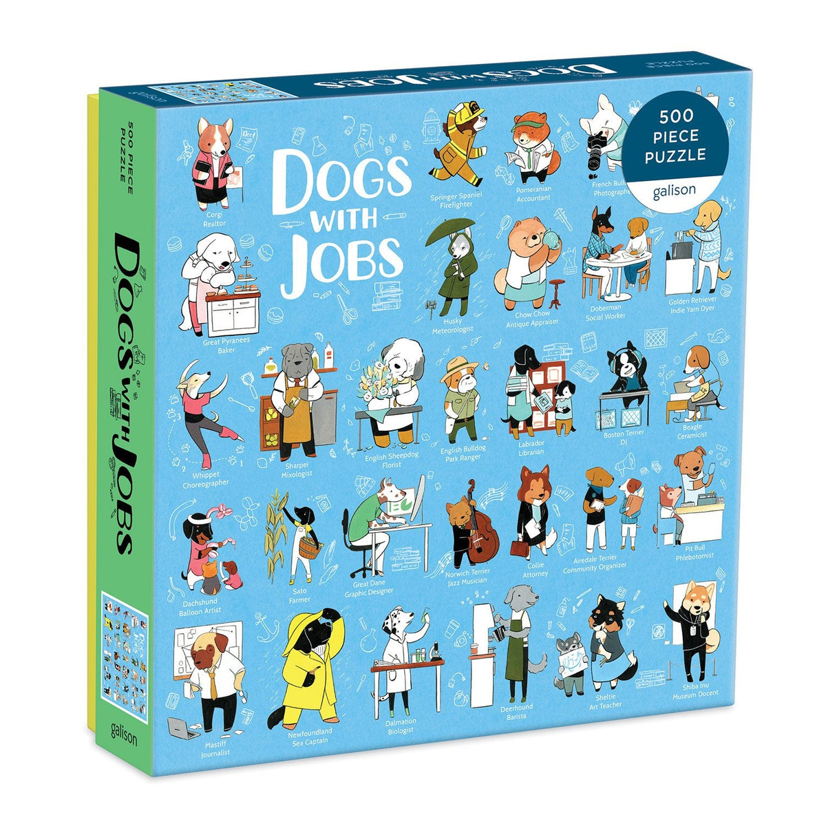 Dogs With Jobs 500 Piece Jigsaw Puzzle | Galison – Mudpuppy