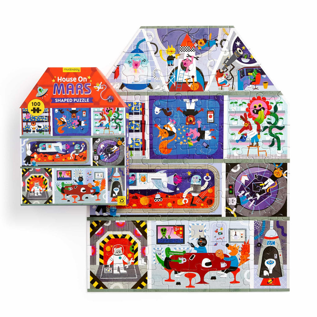 House on Mars 100 Piece House-Shaped Puzzle - Mudpuppy