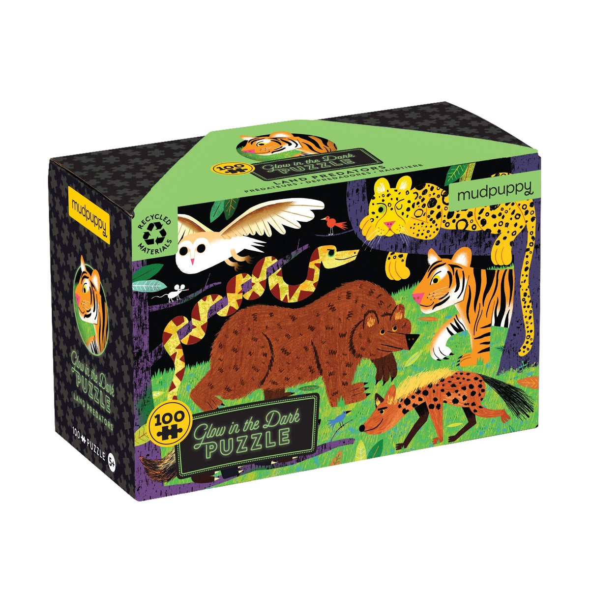 Land Predators 100 Piece Glow in the Dark Puzzle - Mudpuppy