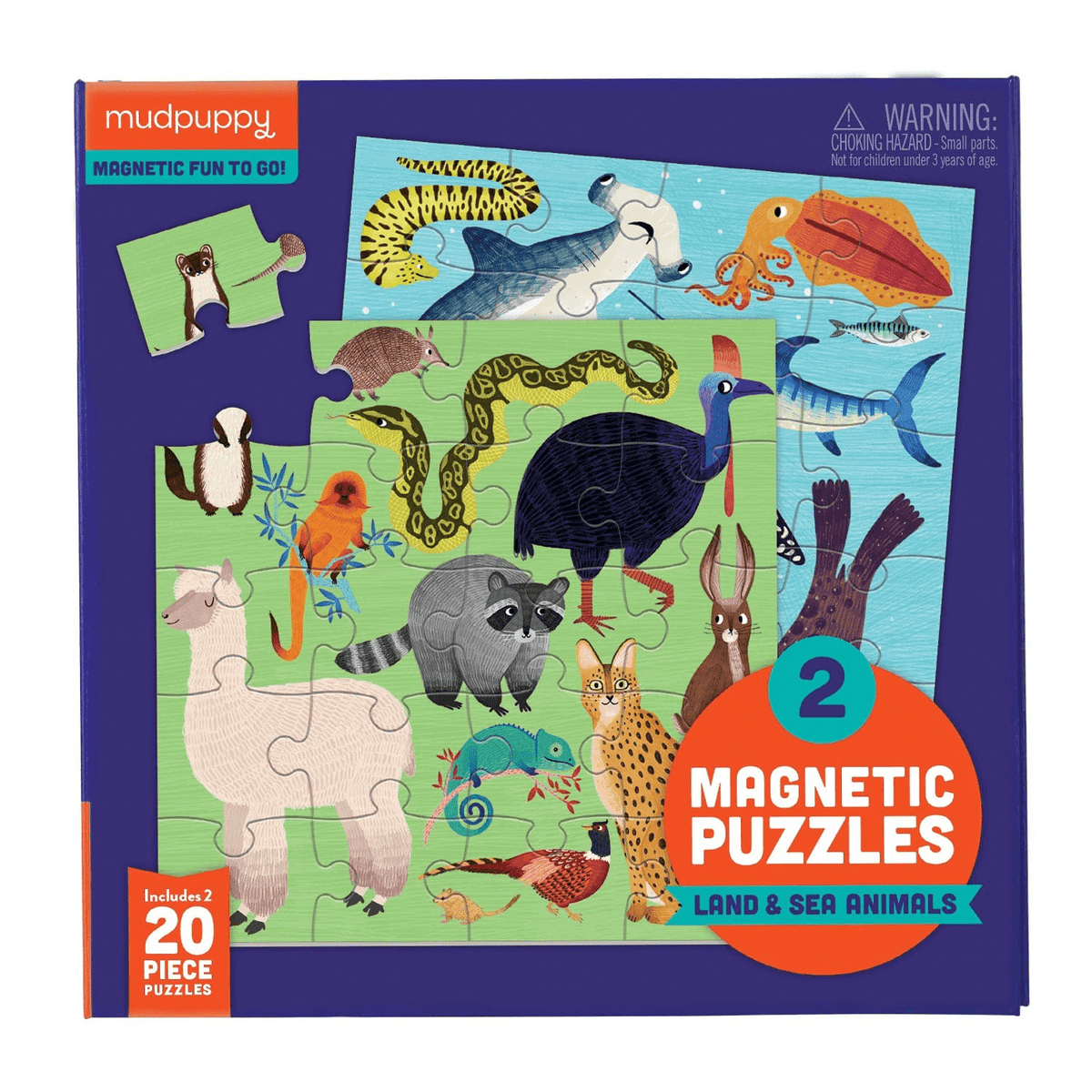 Land Sea Animals Magnetic Puzzle Mudpuppy