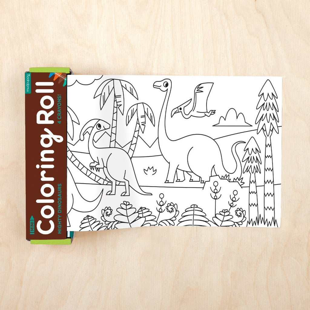 Mighty Dinosaurs Mini Coloring Roll - Mudpuppy
