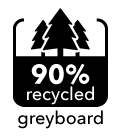 Mudpuppy - 90 percent recycled greyboard