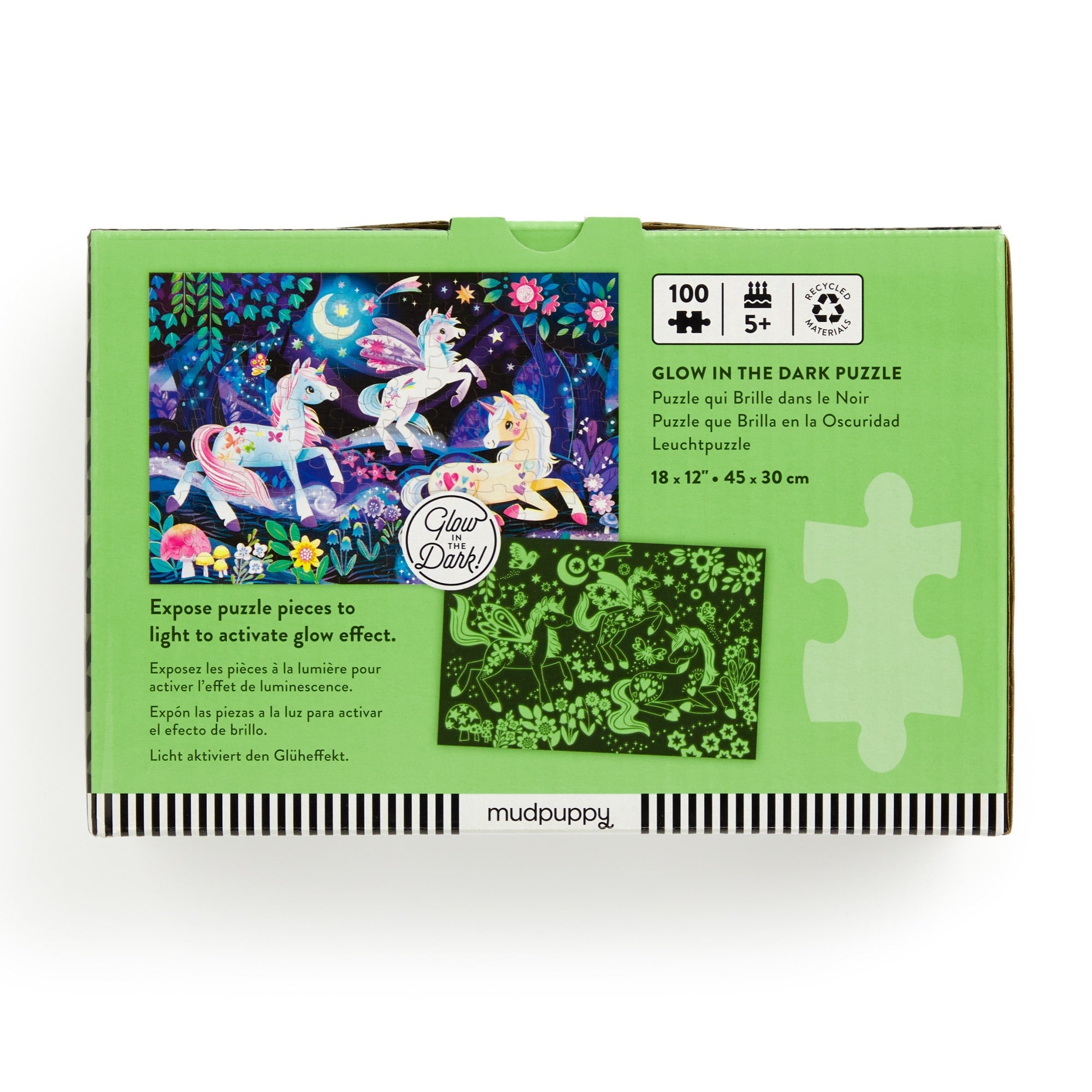 Unicorn Dreams 100 Piece Glow in the Dark Puzzle – Mudpuppy