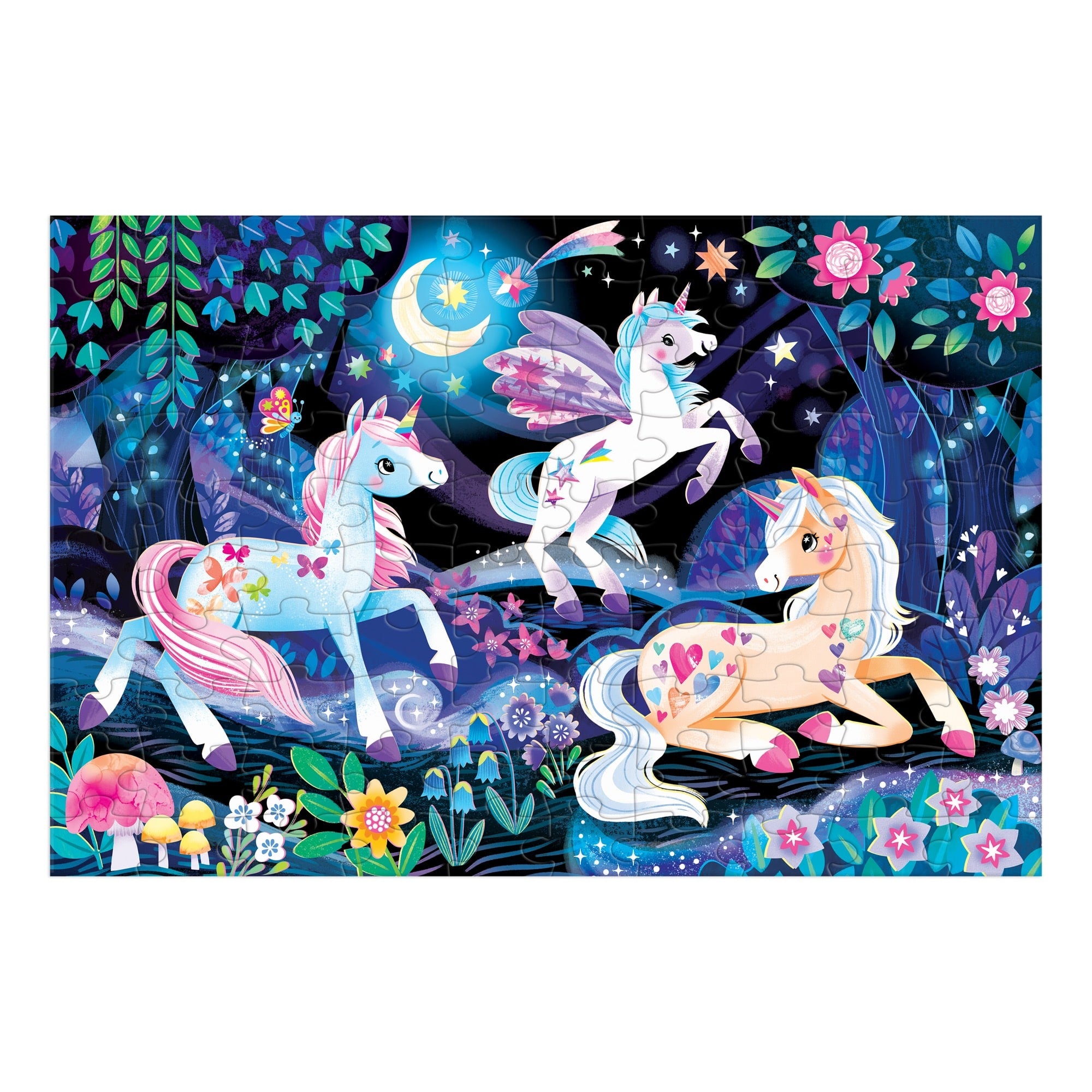 Unicorn Dreams 100 Piece Glow in the Dark Puzzle – Mudpuppy