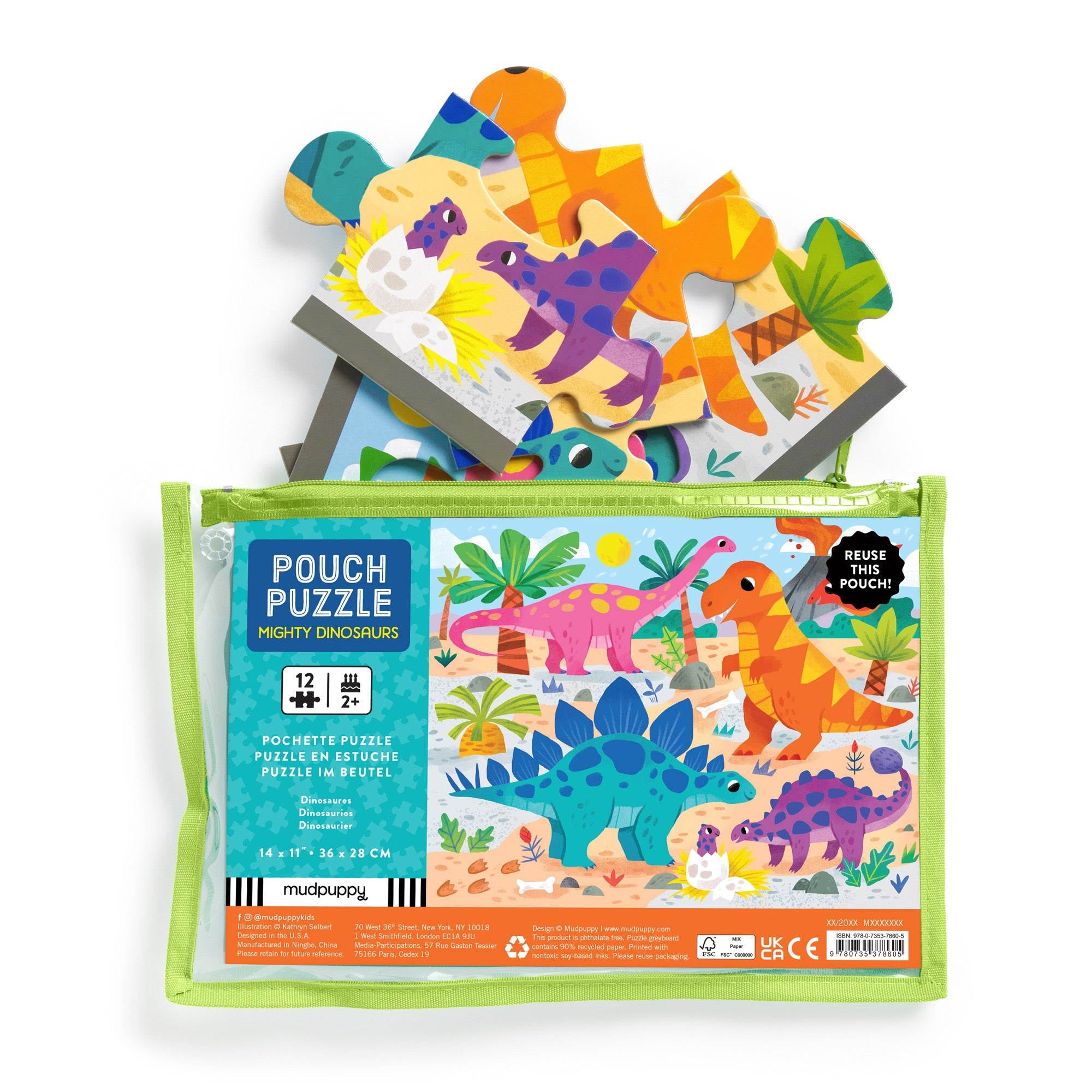 Mighty Dinosaurs 12 Piece Pouch Puzzle – Mudpuppy