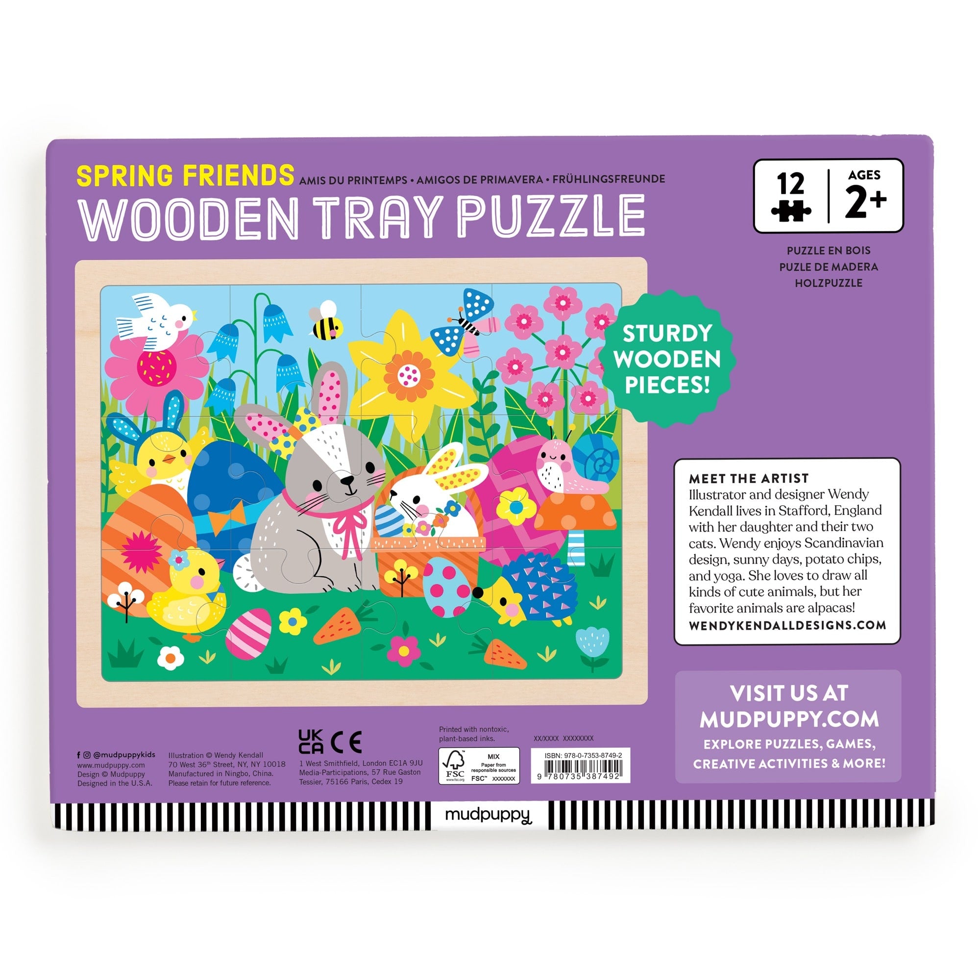 Spring Friends 12 Piece Wooden Puzzle – Mudpuppy