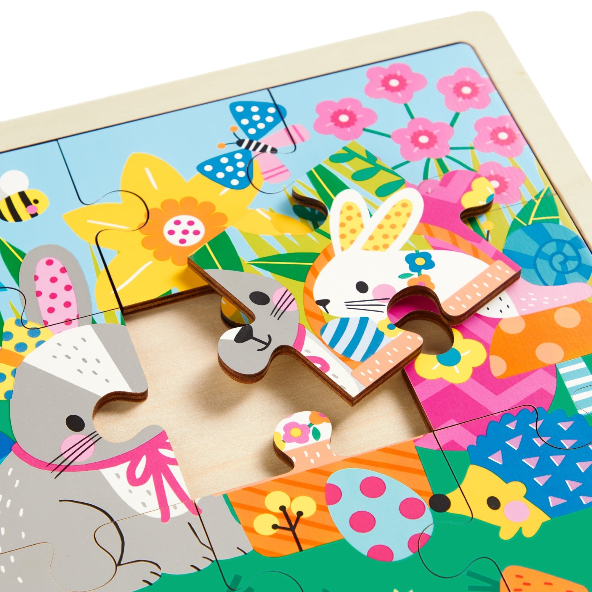 知育玩具 spring4 Spring Friends 12 Piece Wooden Puzzle – Mudpuppy