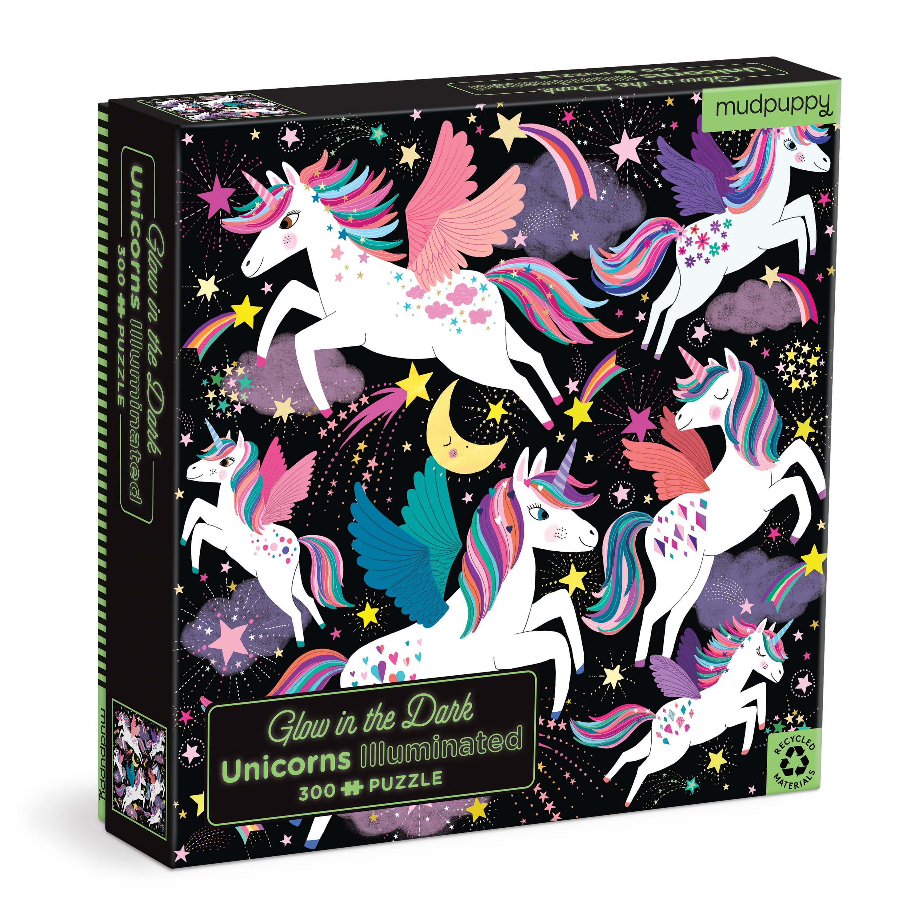 Unicorns Illuminated 300 Piece Glow in the Dark Family Puzzle