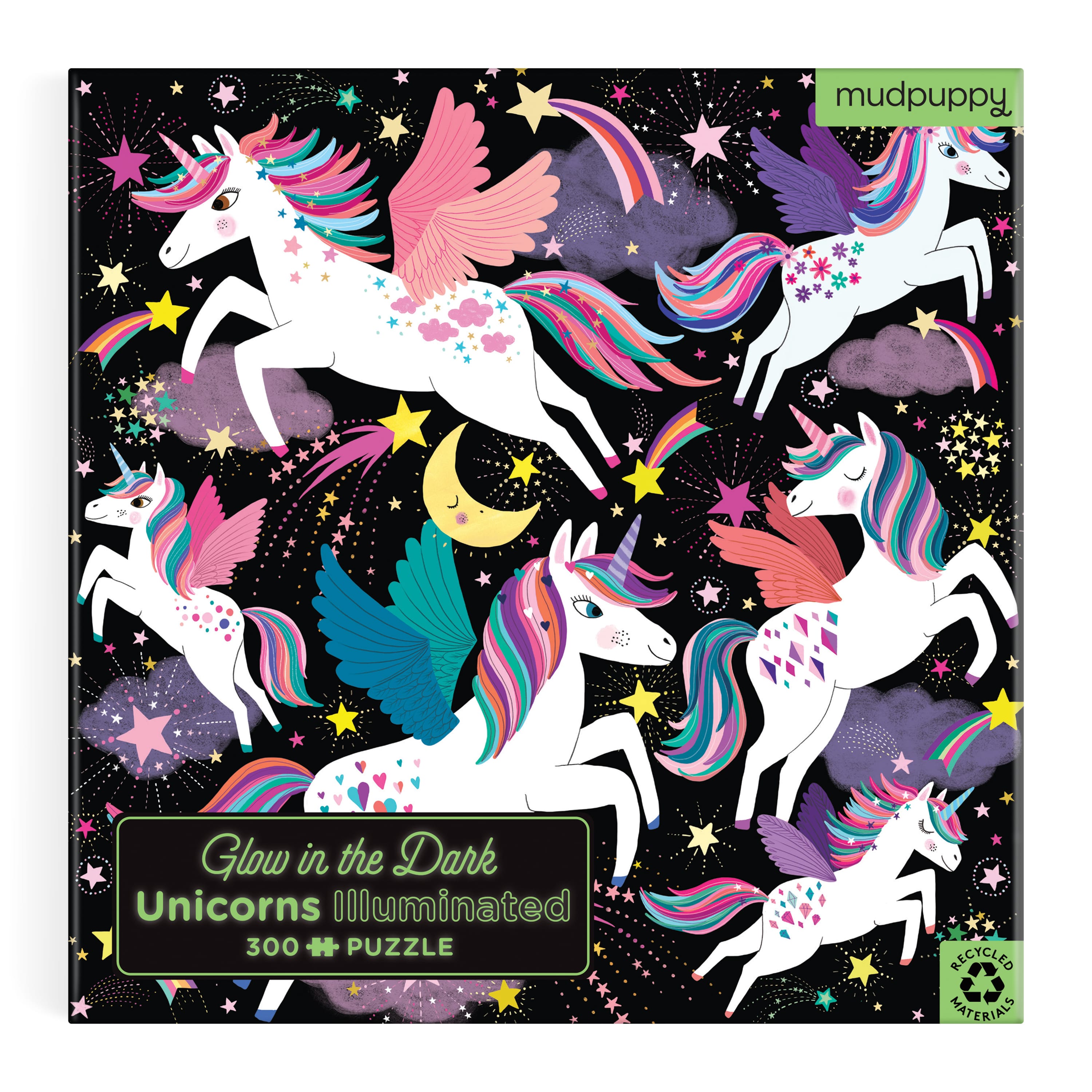 Unicorns Illuminated 300 Piece Glow in the Dark Family Puzzle