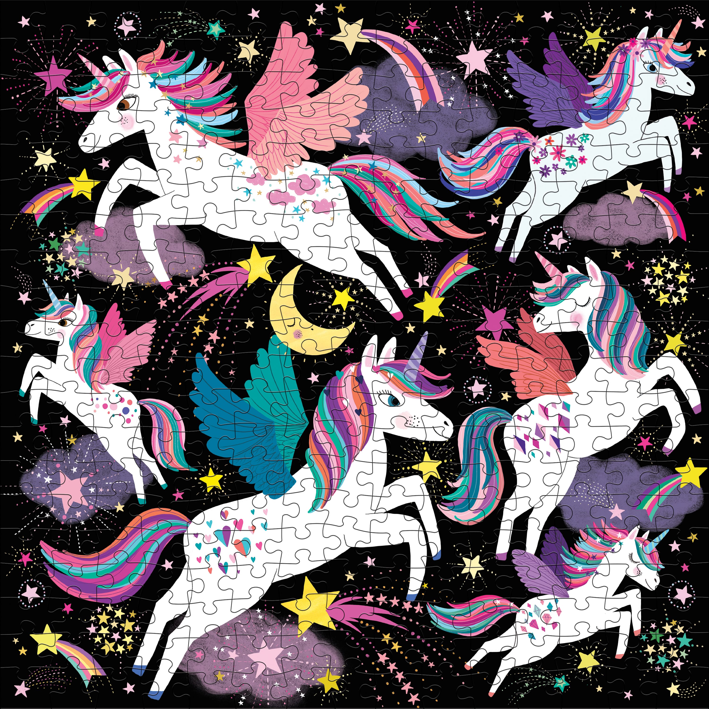 Unicorns Illuminated 300 Piece Glow in the Dark Family Puzzle