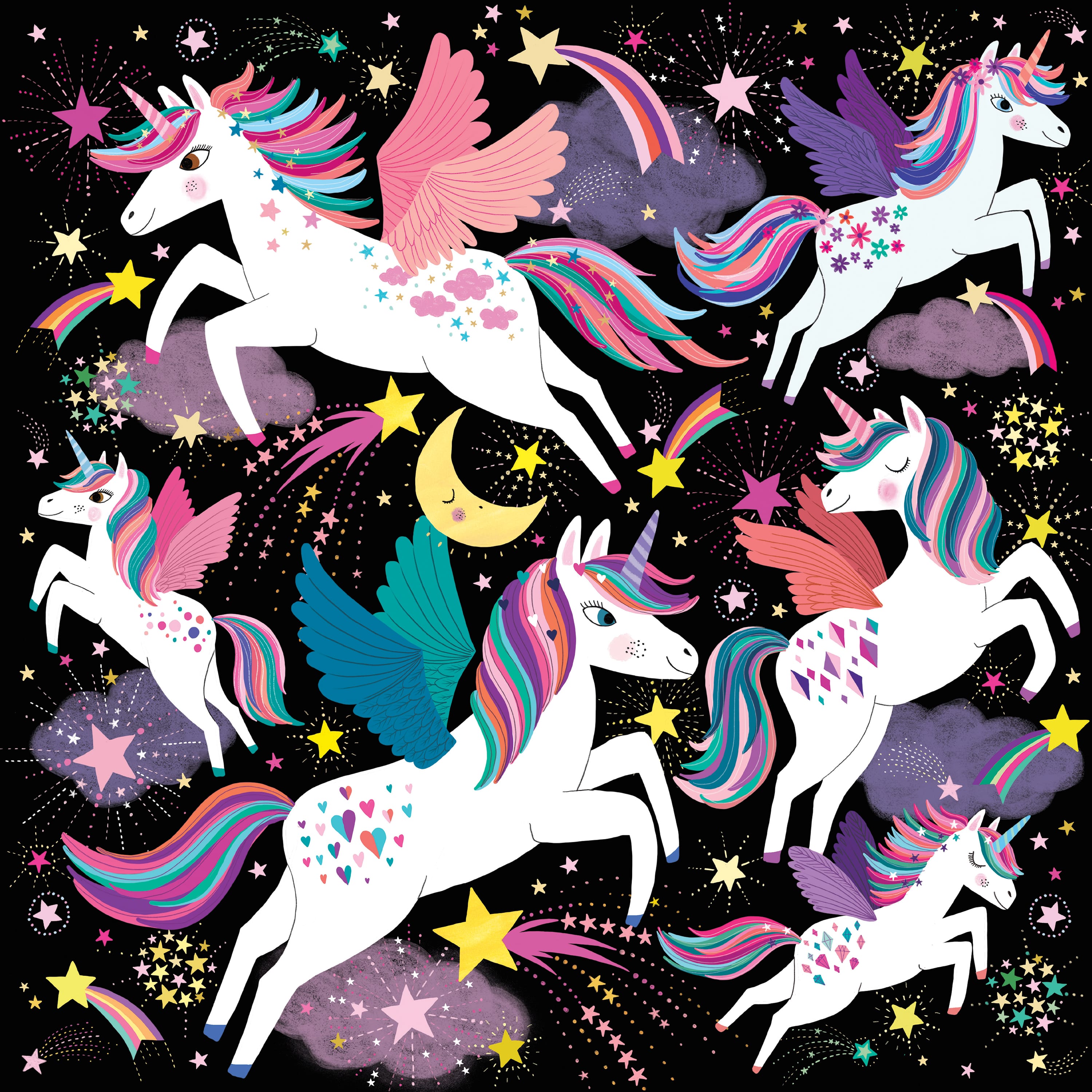 Unicorns Illuminated 300 Piece Glow in the Dark Family Puzzle
