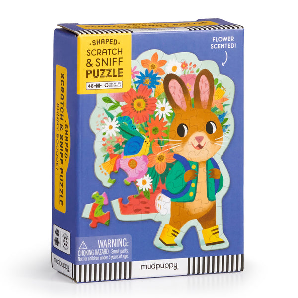 PUZZLE/38Beets：未開封CD Bunny Bouquet 48 Piece Scratch & Sniff Shaped Mini Puzzle – Mudpuppy
