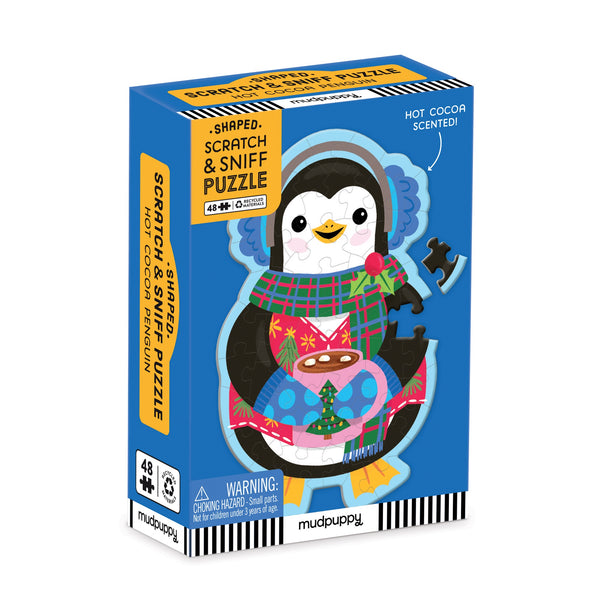 Hot Cocoa Penguin 48 Piece Scratch and Sniff Shaped Mini