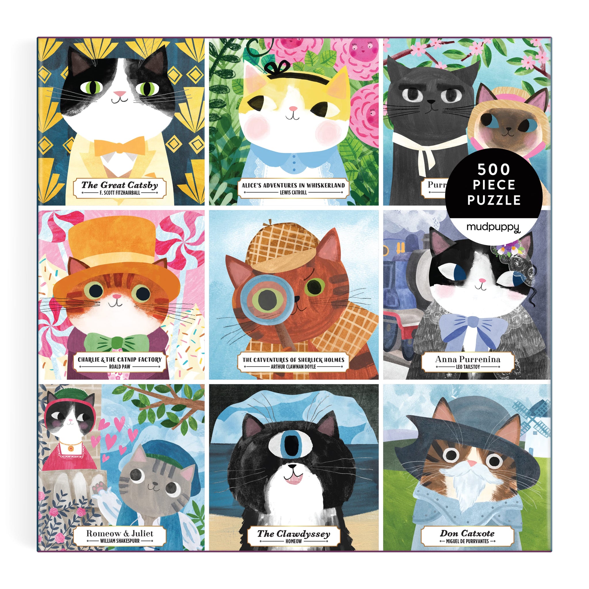 Bookish Cats 500 Piece Family Puzzle - Mudpuppy