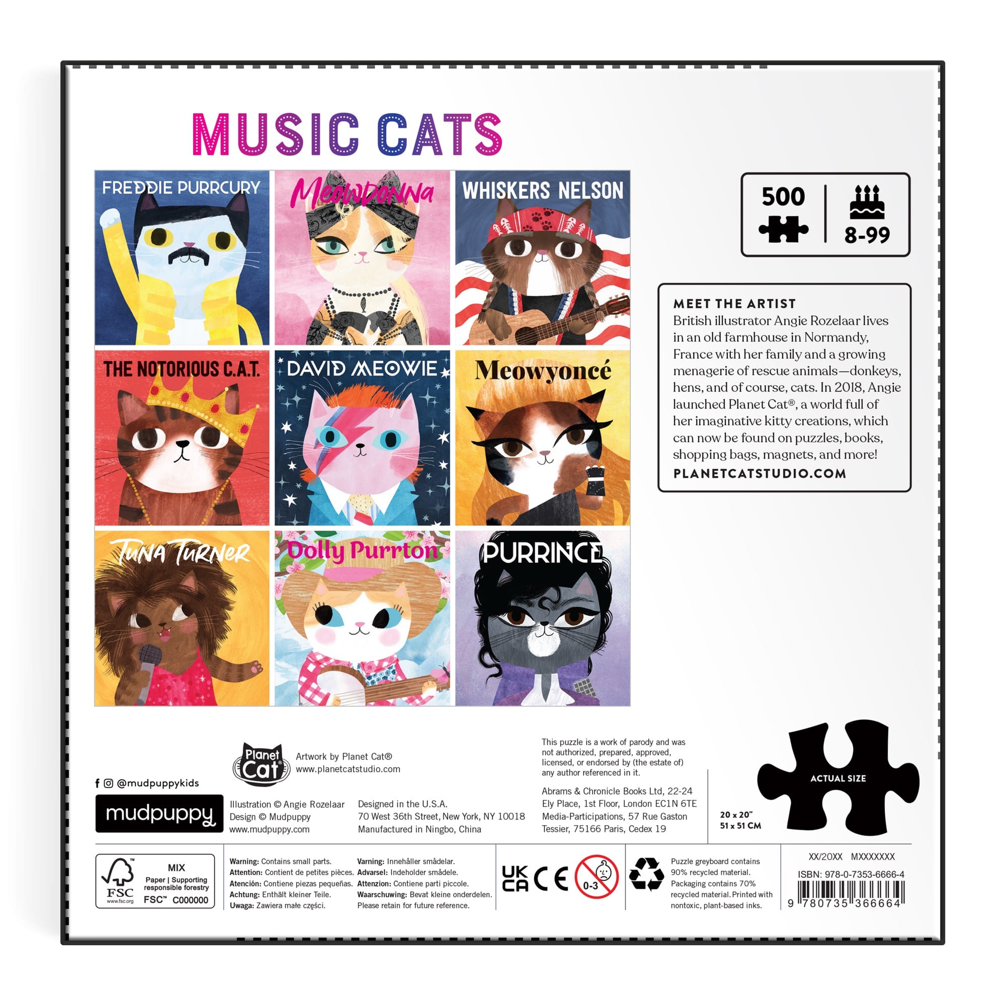 Music Cats 500 Piece Family Puzzle - Mudpuppy