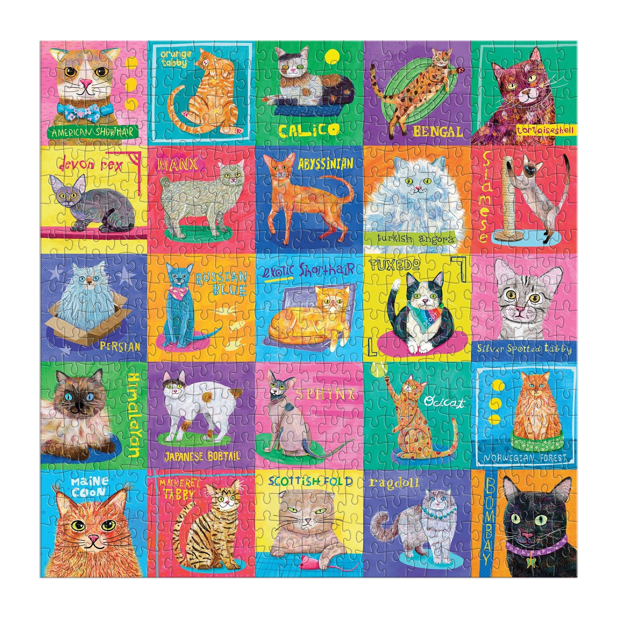 Purr-fect Portraits 500 Piece Family Puzzle – Mudpuppy