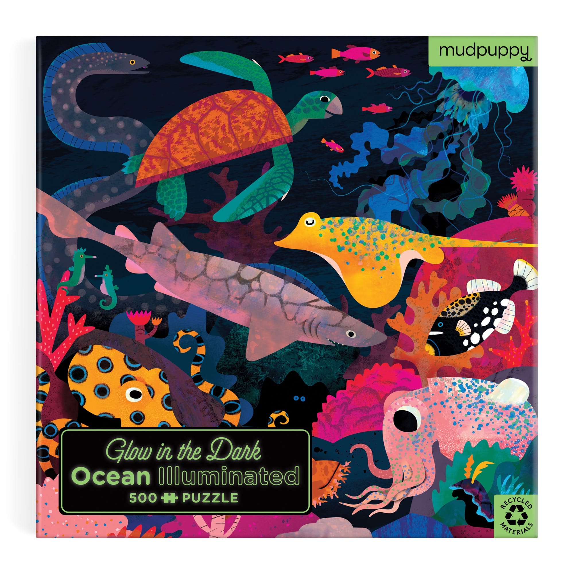 Ocean Illuminated 500 Piece Glow in the Dark Family Puzzle - Mudpuppy