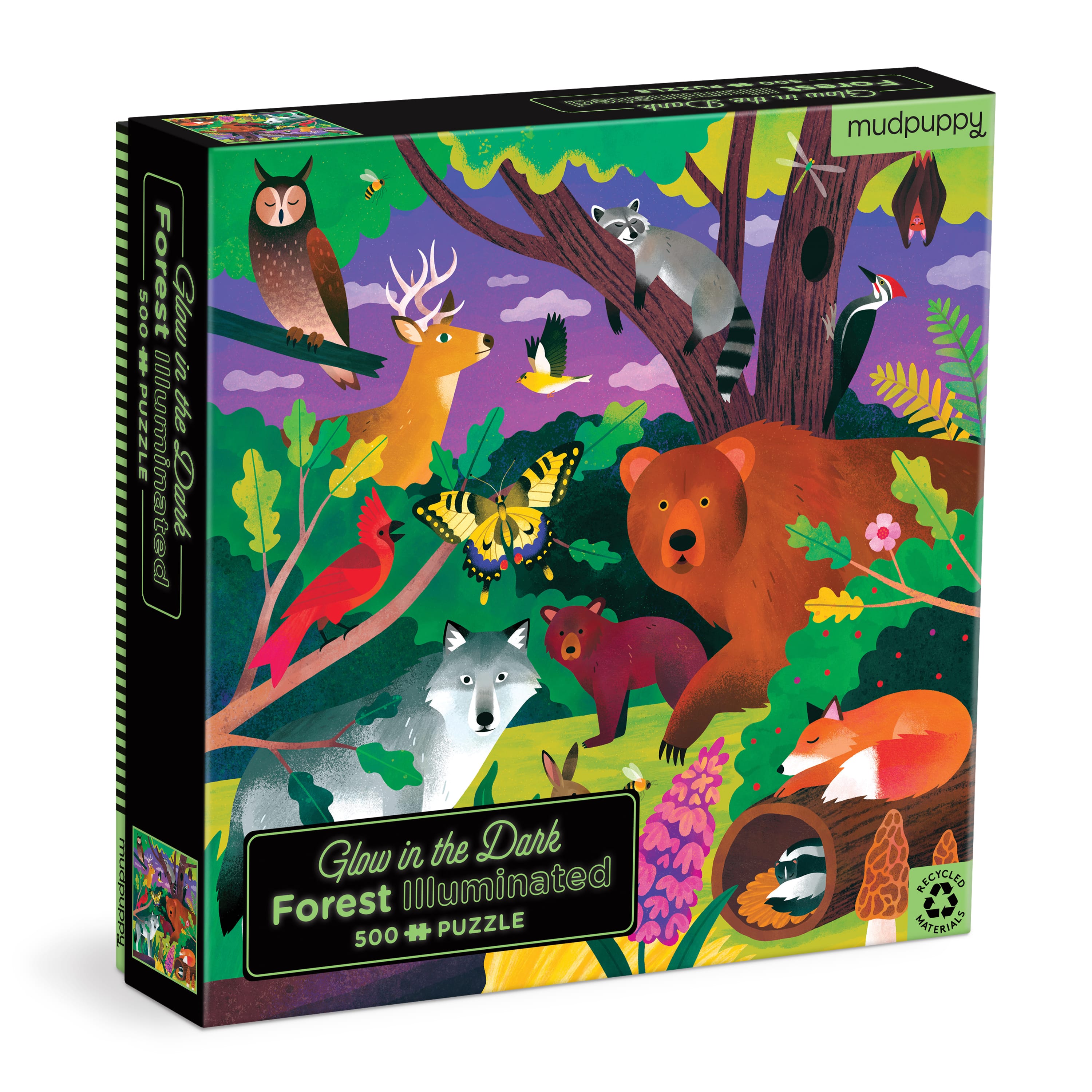 Forest Illuminated 500 Piece Glow in the Dark Puzzle - Mudpuppy