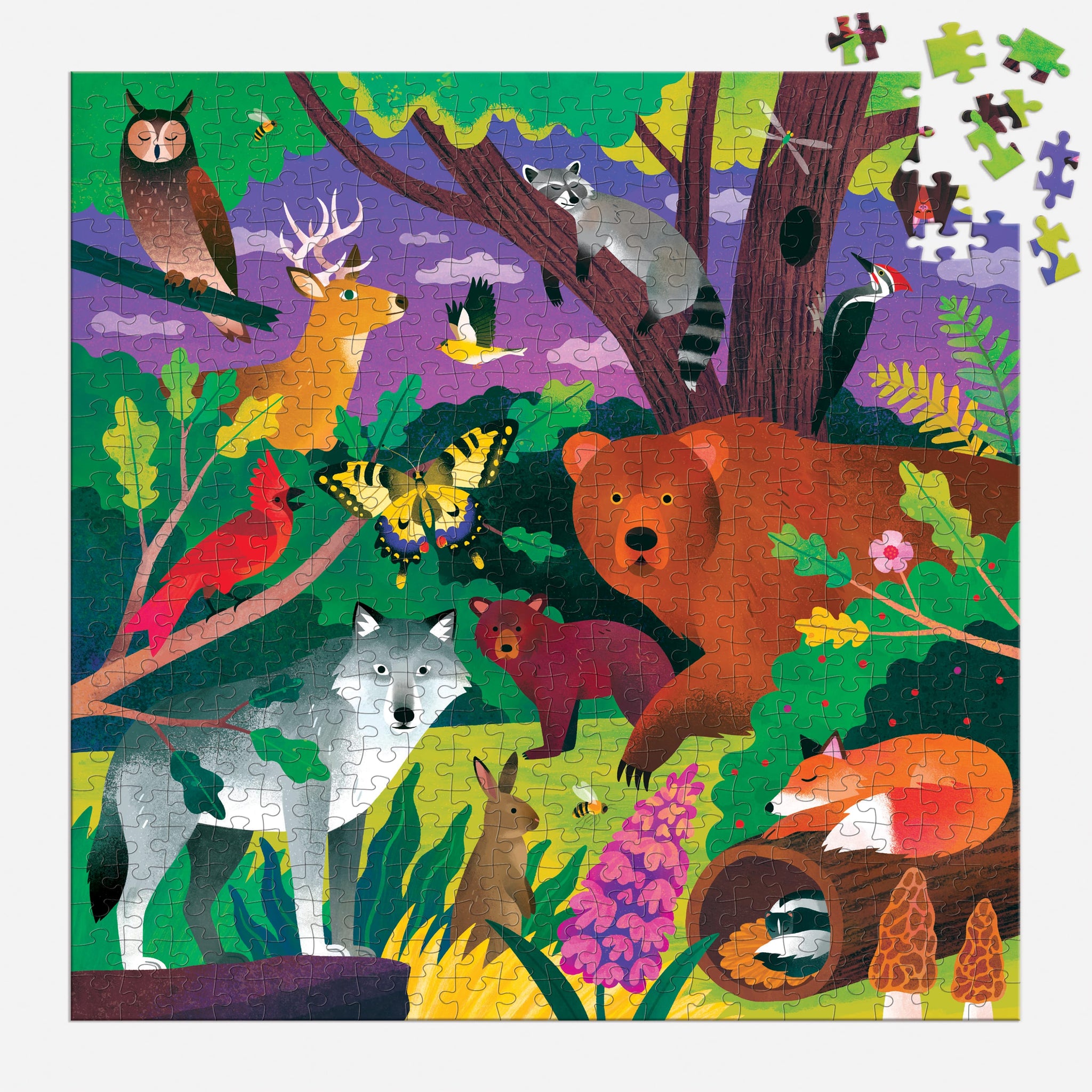 Forest Illuminated 500 Piece Glow in the Dark Puzzle - Mudpuppy