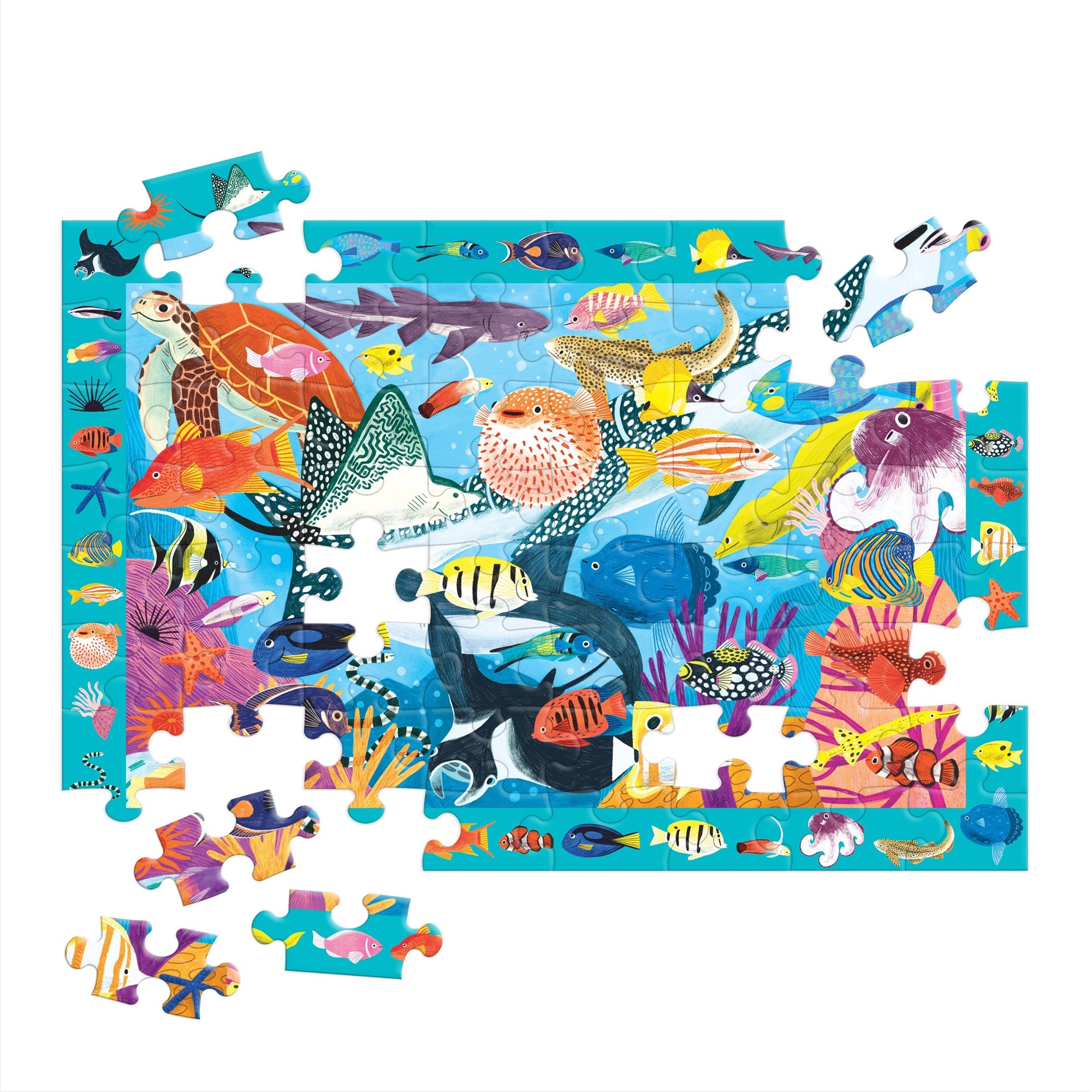 カラフルな海賊タイル フレーム付き Coral Reef 64 Piece Search & Find Puzzle – Mudpuppy