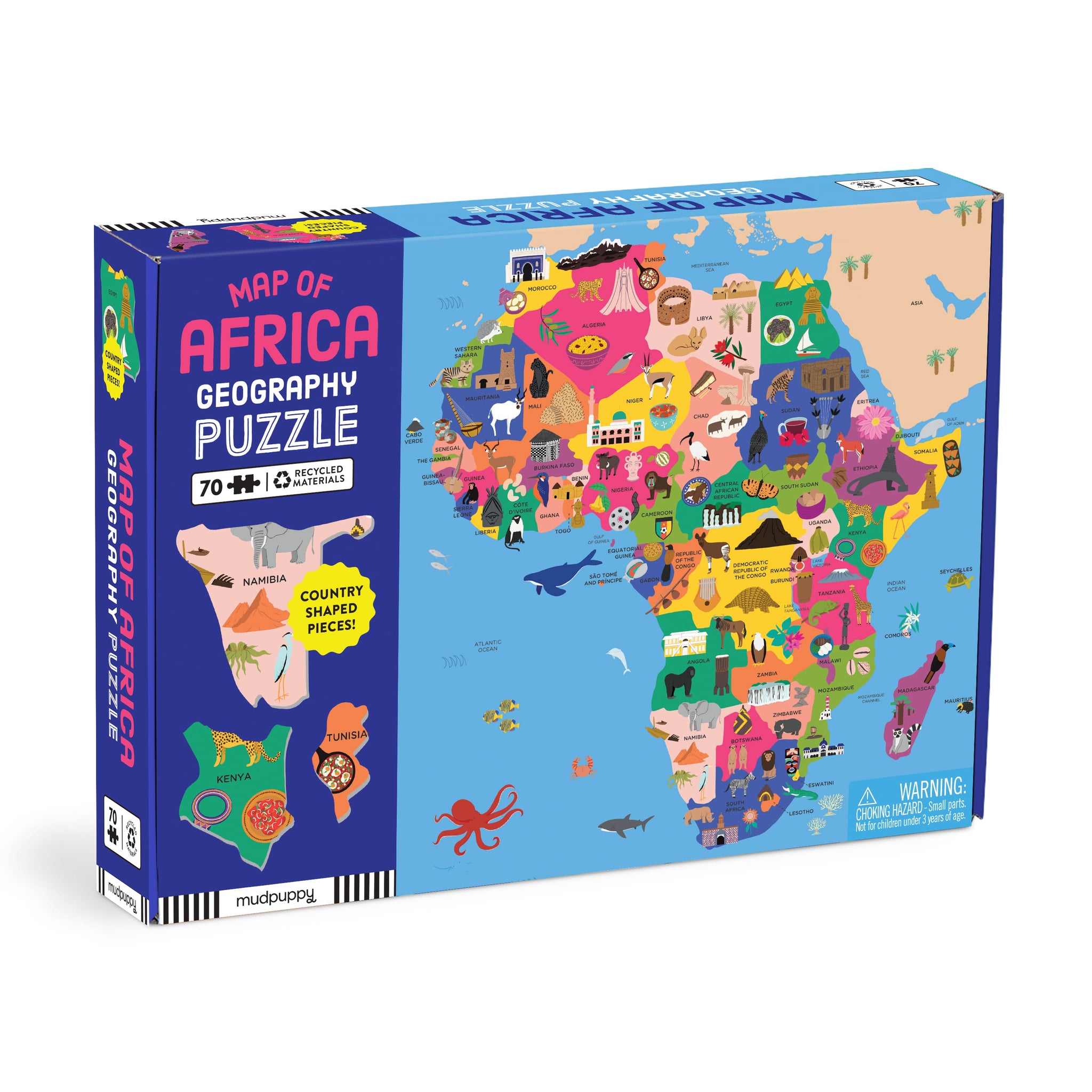 Map of Africa 70 Piece Geography Puzzle – Mudpuppy