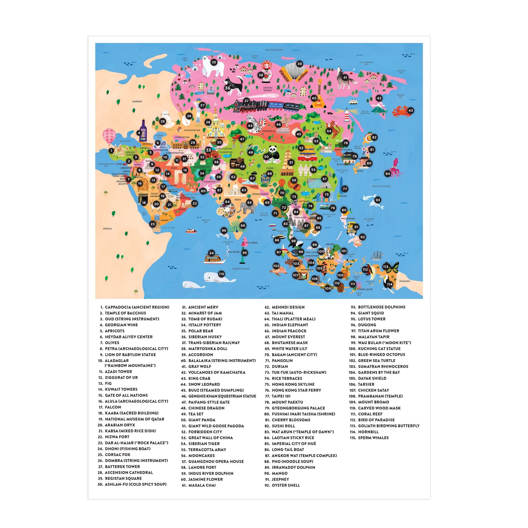 Asia Fun Map Interesting Map Asia Map Of Asia 70 Piece Geography Puzzle