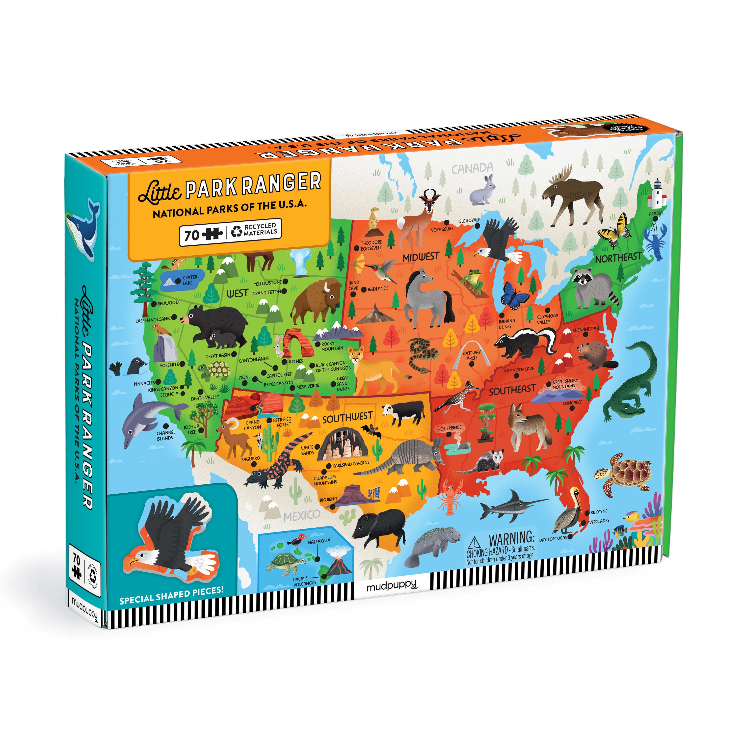 Little Park Ranger National Parks Map of the U.S.A. Geography Puzzle ...