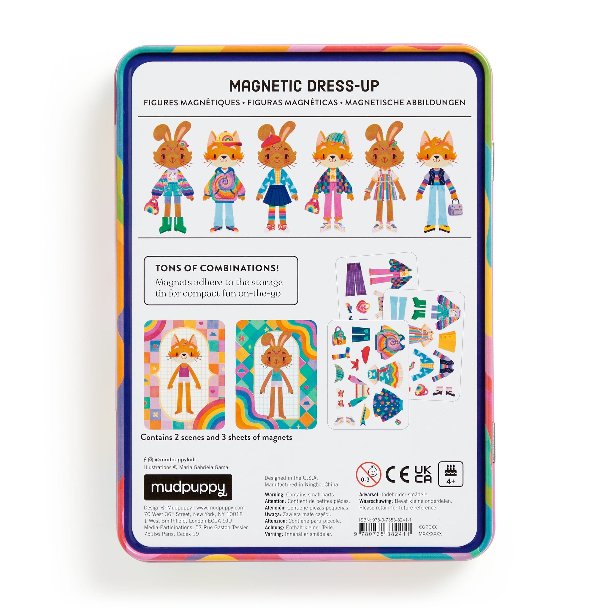 Rainbow Fashion Magnetic Play Set Mudpuppy Rainbow Fashion Magnetic Play Set Mudpuppy