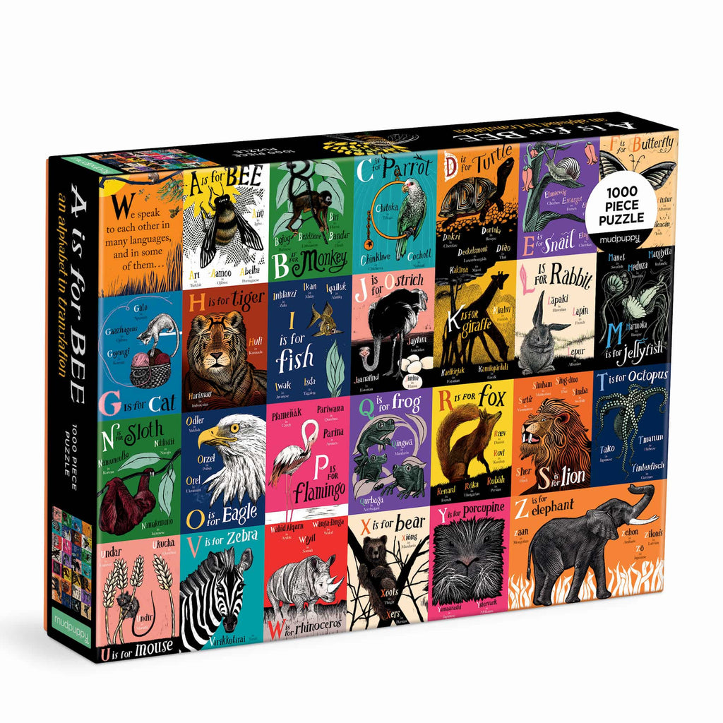 A is for Bee: An Alphabet in Translation 1000 Piece Family Puzzle - Mudpuppy