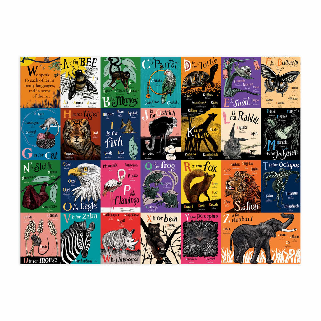 A is for Bee: An Alphabet in Translation 1000 Piece Family Puzzle - Mudpuppy