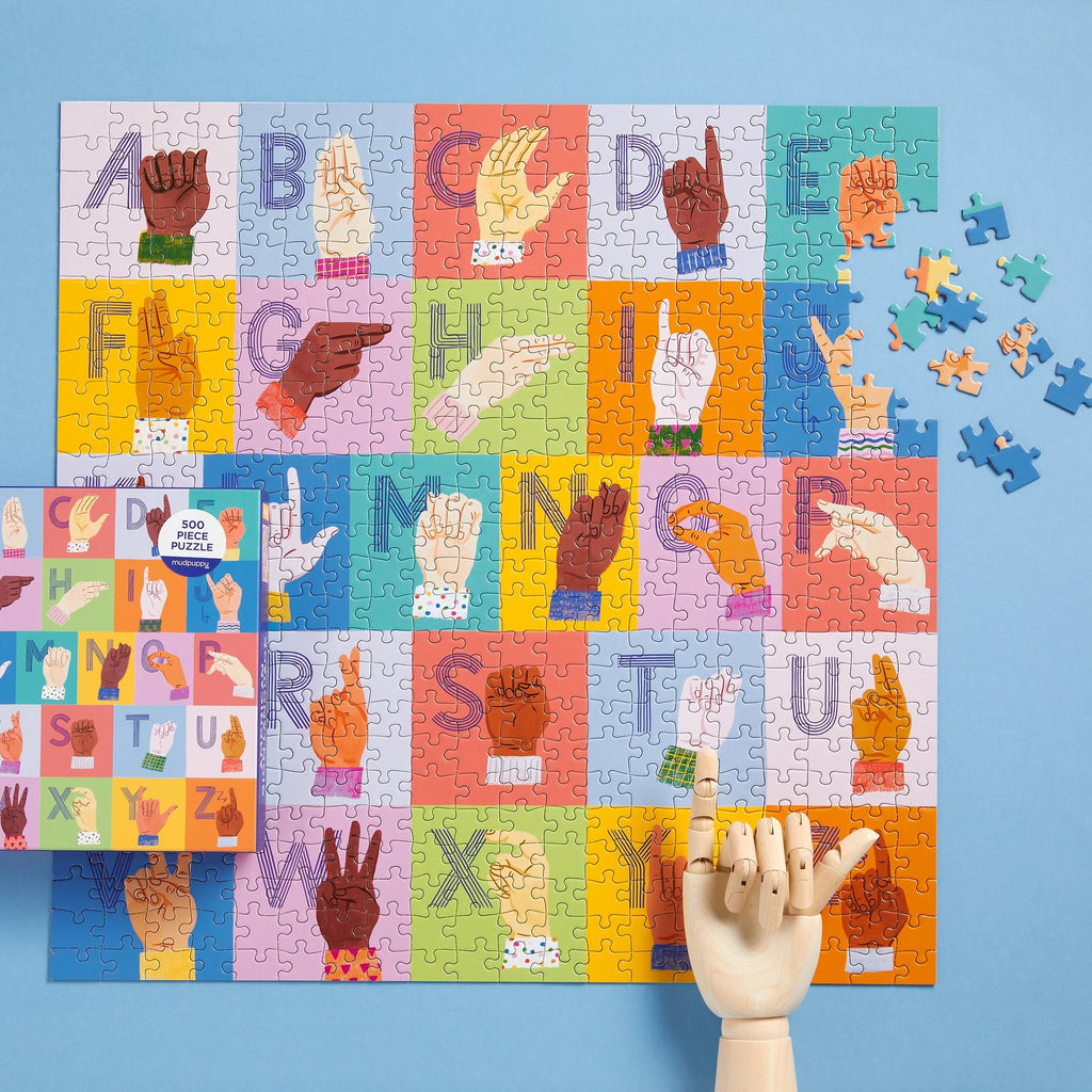 American Sign Language Alphabet 500 Piece Family Puzzle - Mudpuppy