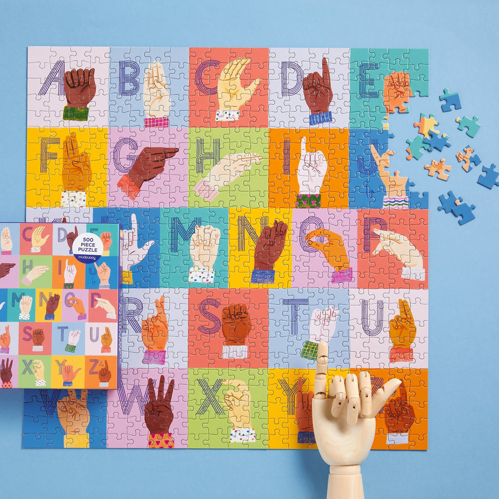 American Sign Language Alphabet 500 Piece Family Puzzle - Mudpuppy