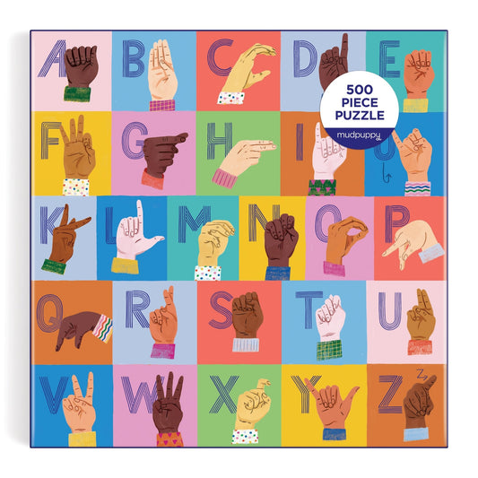 American Sign Language Alphabet 500 Piece Family Puzzle - Mudpuppy