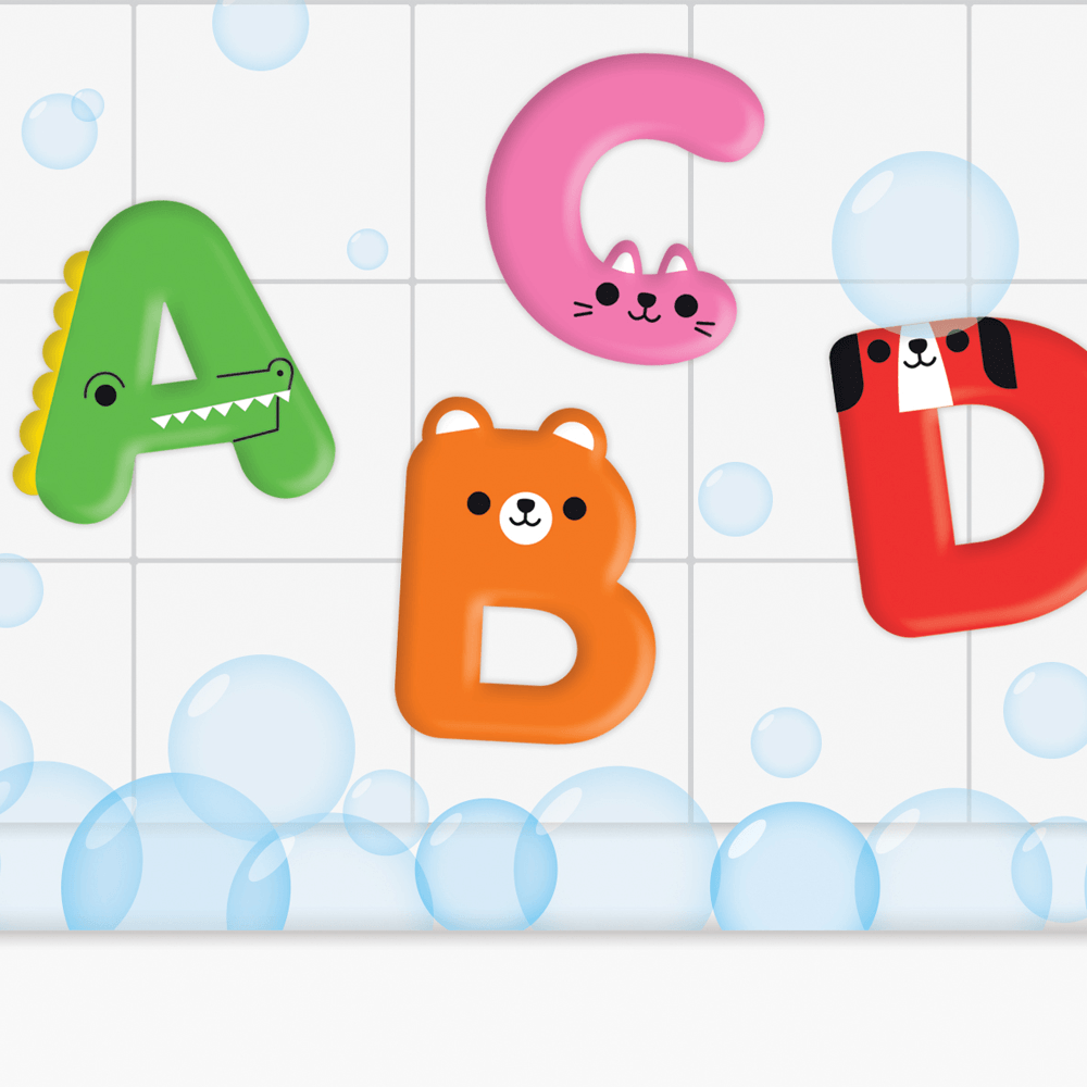 Animal ABC Stickable Foam Bath Shapes - Mudpuppy