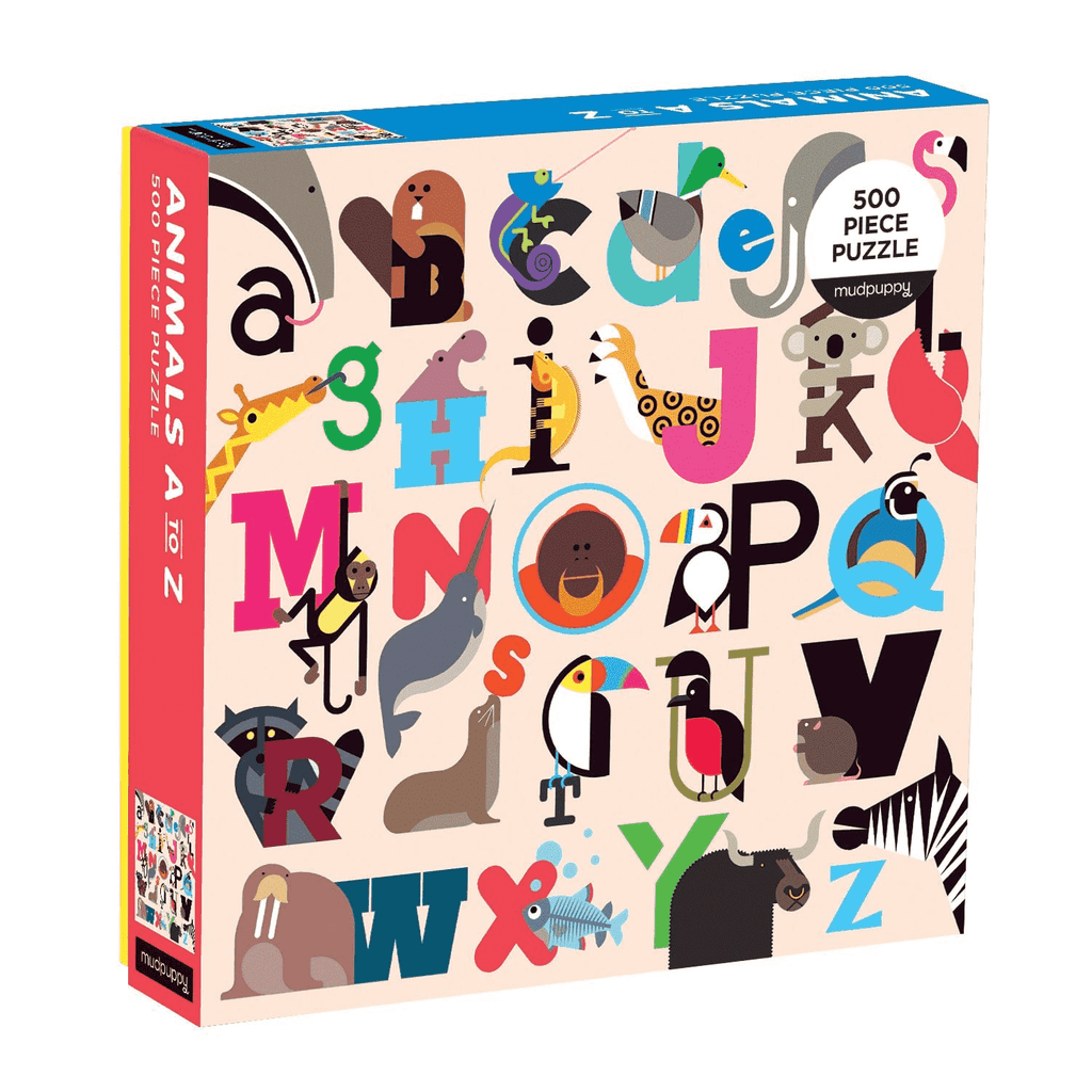 Animals A-Z 500 Piece Puzzle Family Puzzles Mudpuppy 