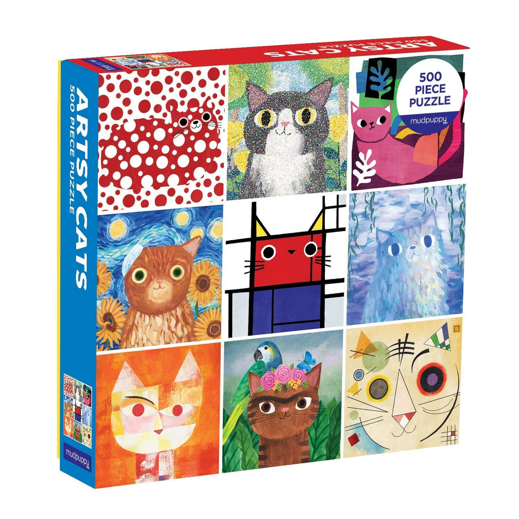 Artsy Cats 500 Piece Family Puzzle - Mudpuppy