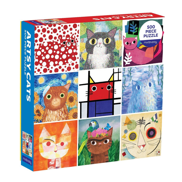 Artsy Cats 500 Piece Family Puzzle - Mudpuppy