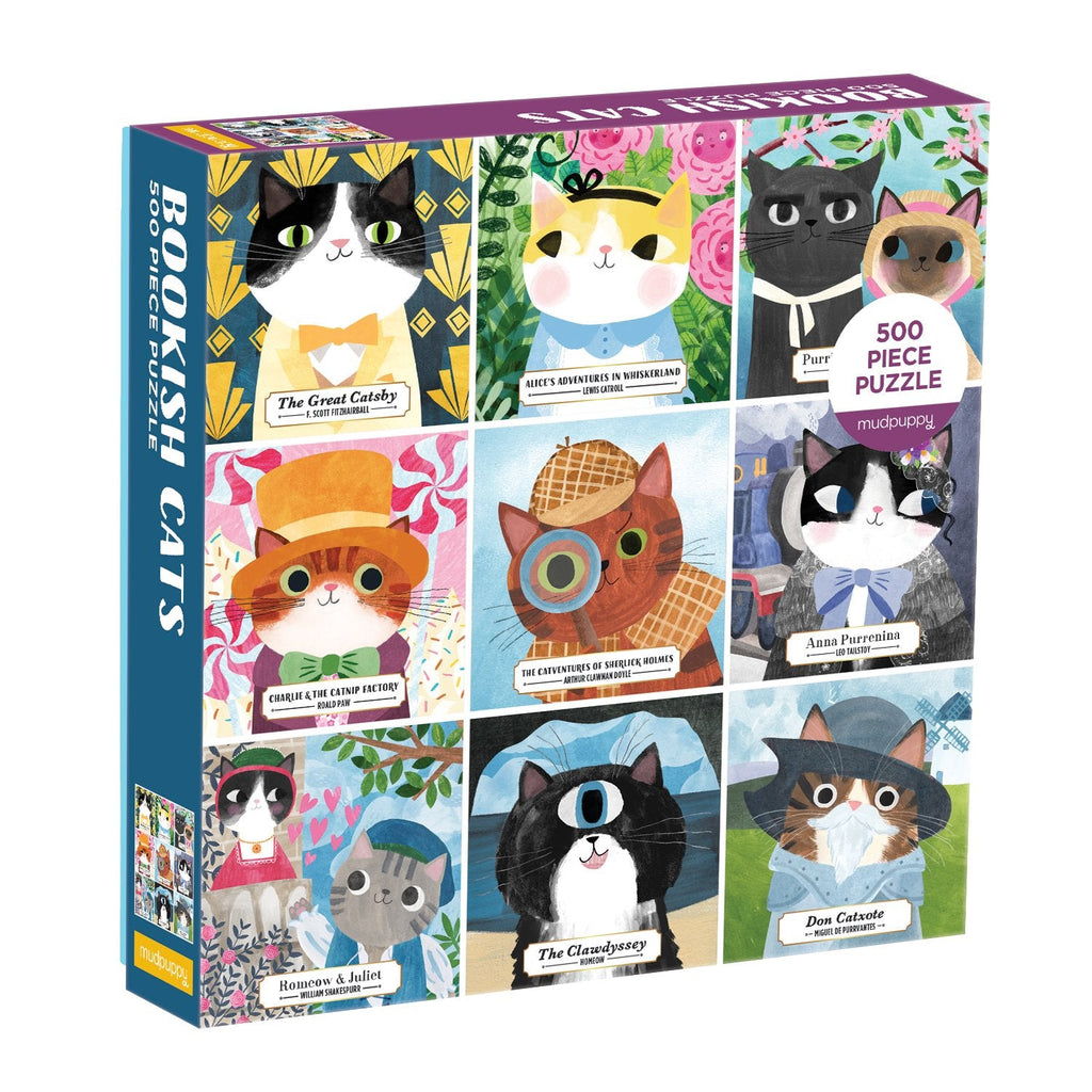 Bookish Cats 500 Piece Family Puzzle - Mudpuppy