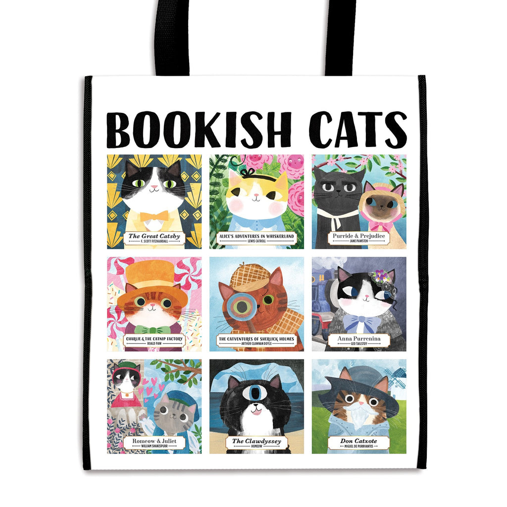 Bookish Cats Reusable Shopping Bag - Mudpuppy