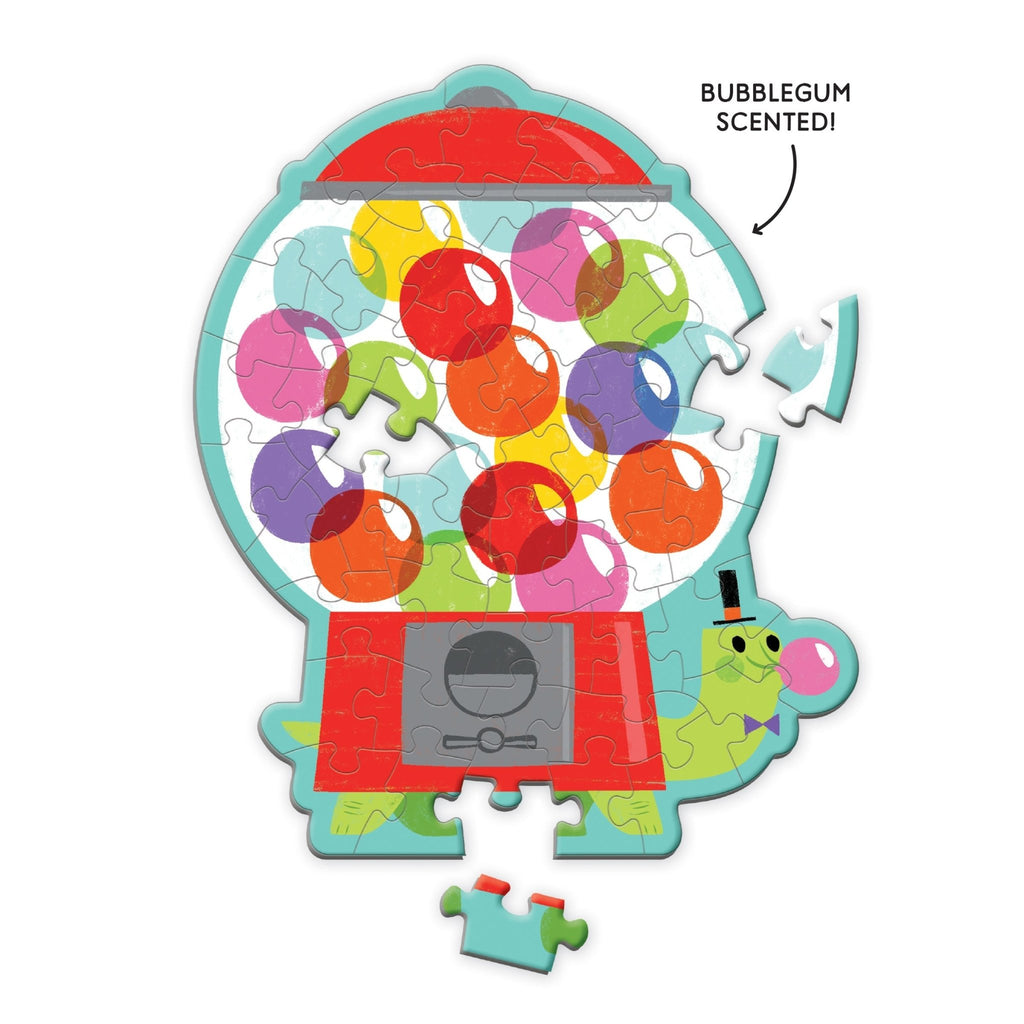 Bubblegum Turtle 48 Piece Scratch and Sniff Shaped Mini Puzzle - Mudpuppy