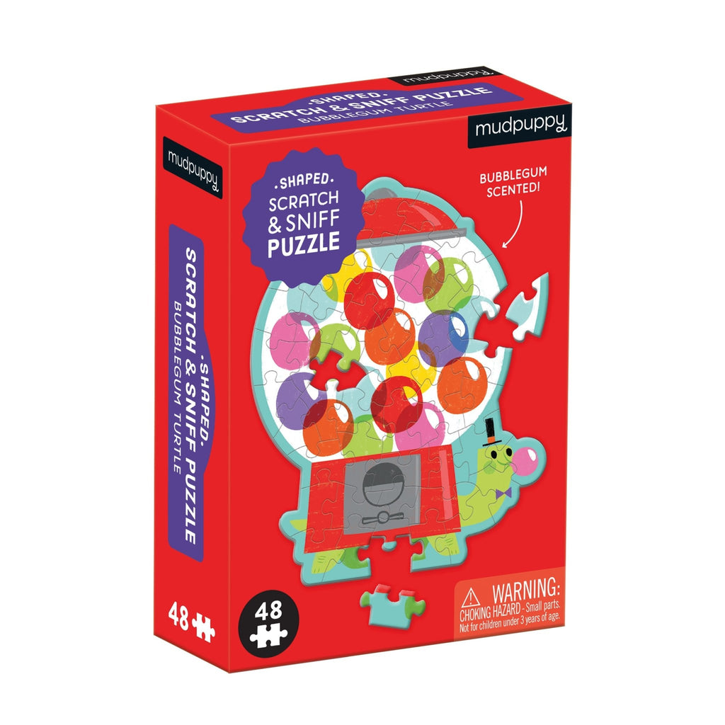 Bubblegum Turtle 48 Piece Scratch and Sniff Shaped Mini Puzzle - Mudpuppy
