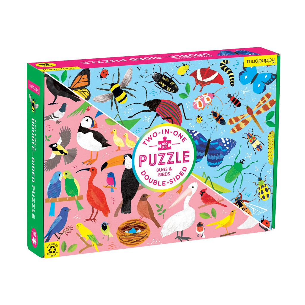 Bugs & Birds 100 Piece Double-Sided Puzzle - Mudpuppy