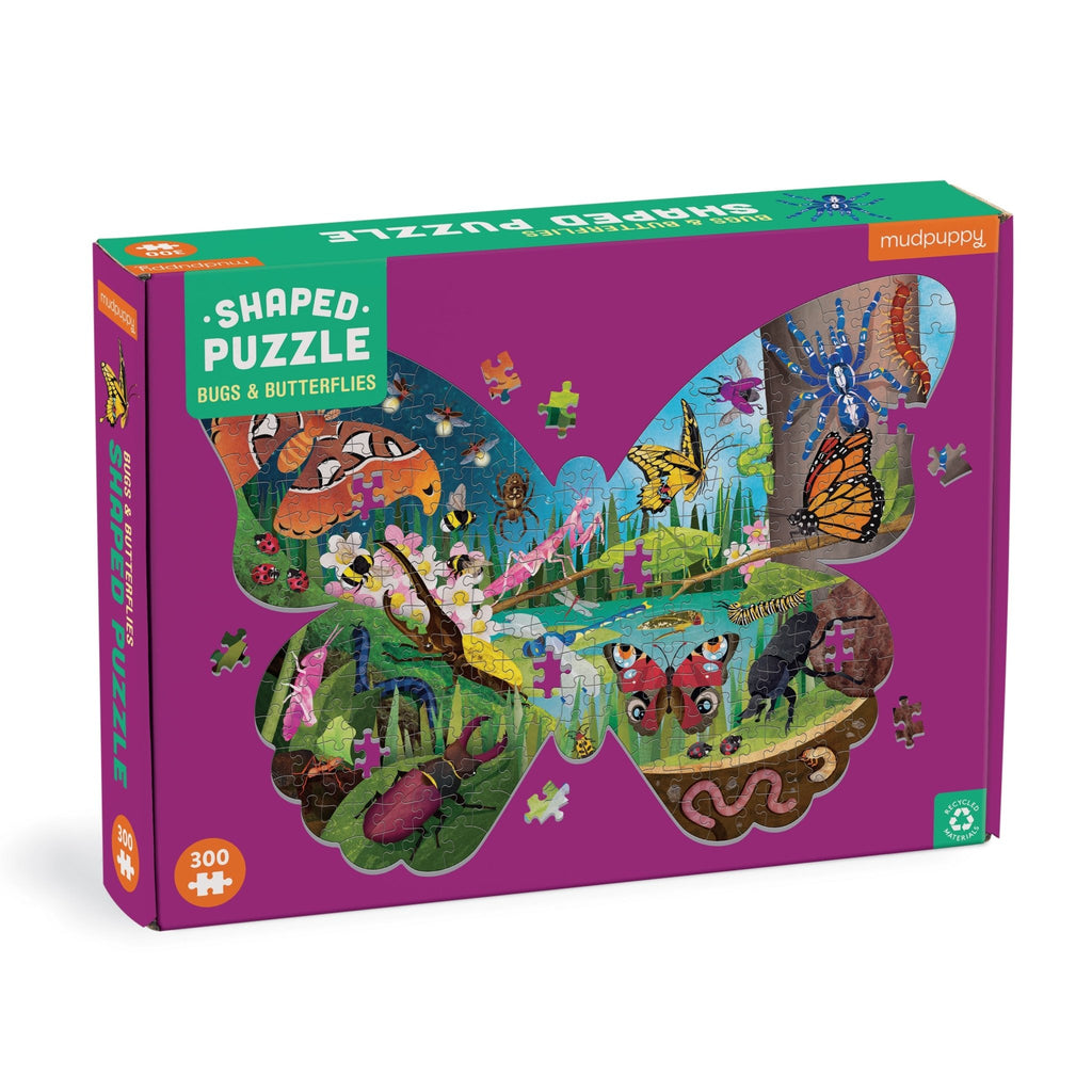 Bugs & Butterflies 300 Piece Shaped Scene Puzzle - Mudpuppy