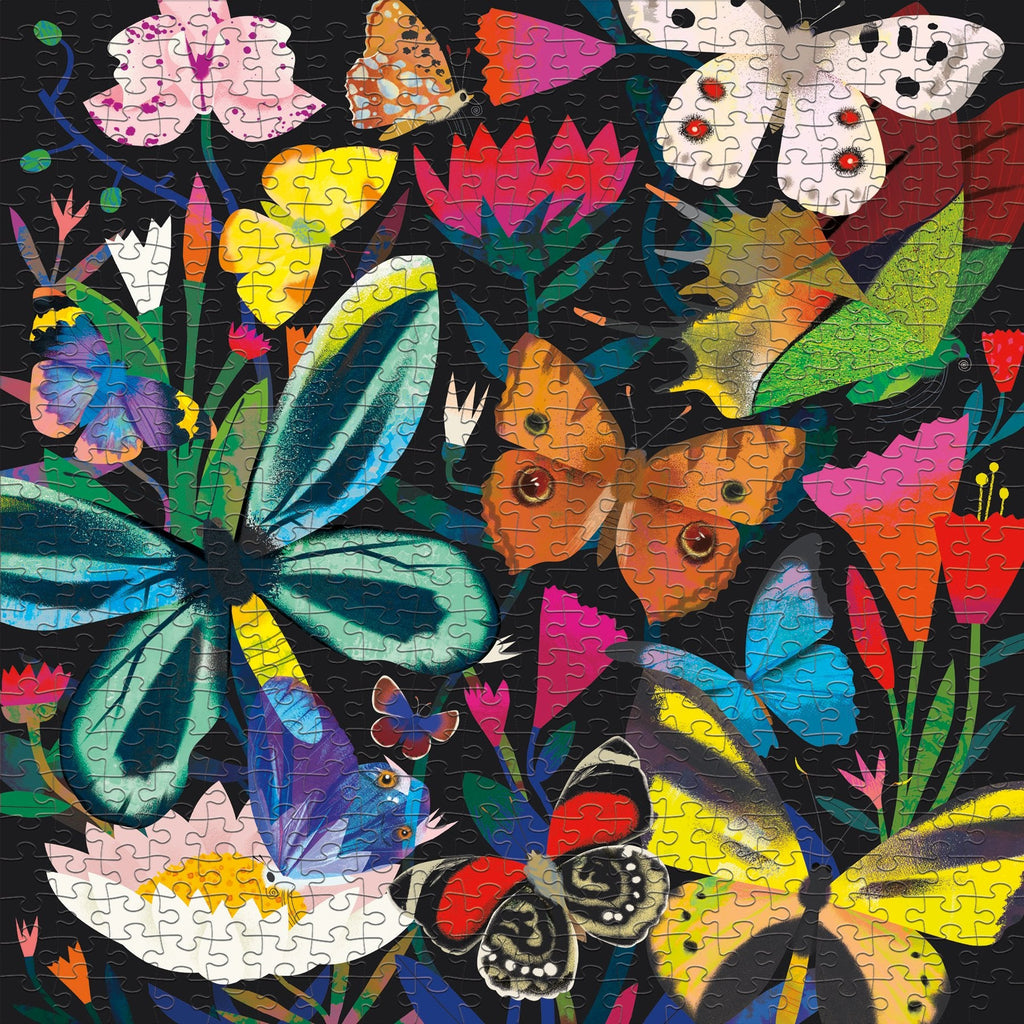 Butterflies Illuminated 500 Piece Glow in the Dark Family Puzzle - Mudpuppy
