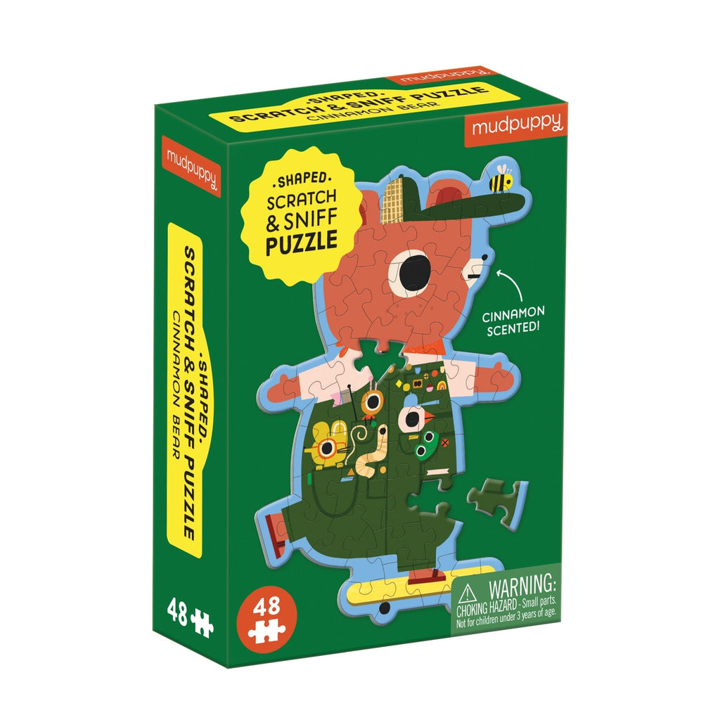 Cinnamon Bear 48 Piece Scratch and Sniff Shaped Mini Puzzle - Mudpuppy