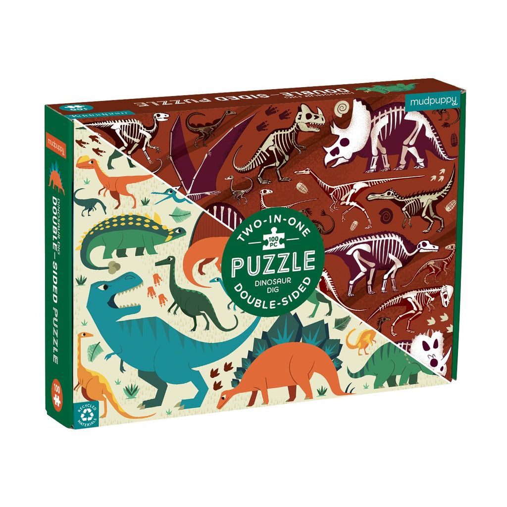 Dinosaur Dig 100 Piece Double-Sided Puzzle - Mudpuppy