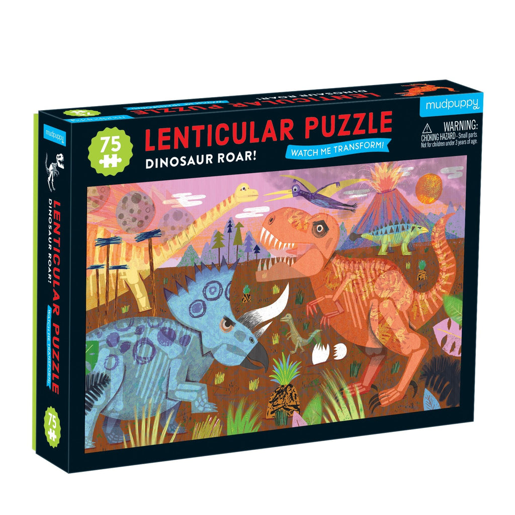 Dinosaur Roar 75 Piece Lenticular Puzzle - Mudpuppy
