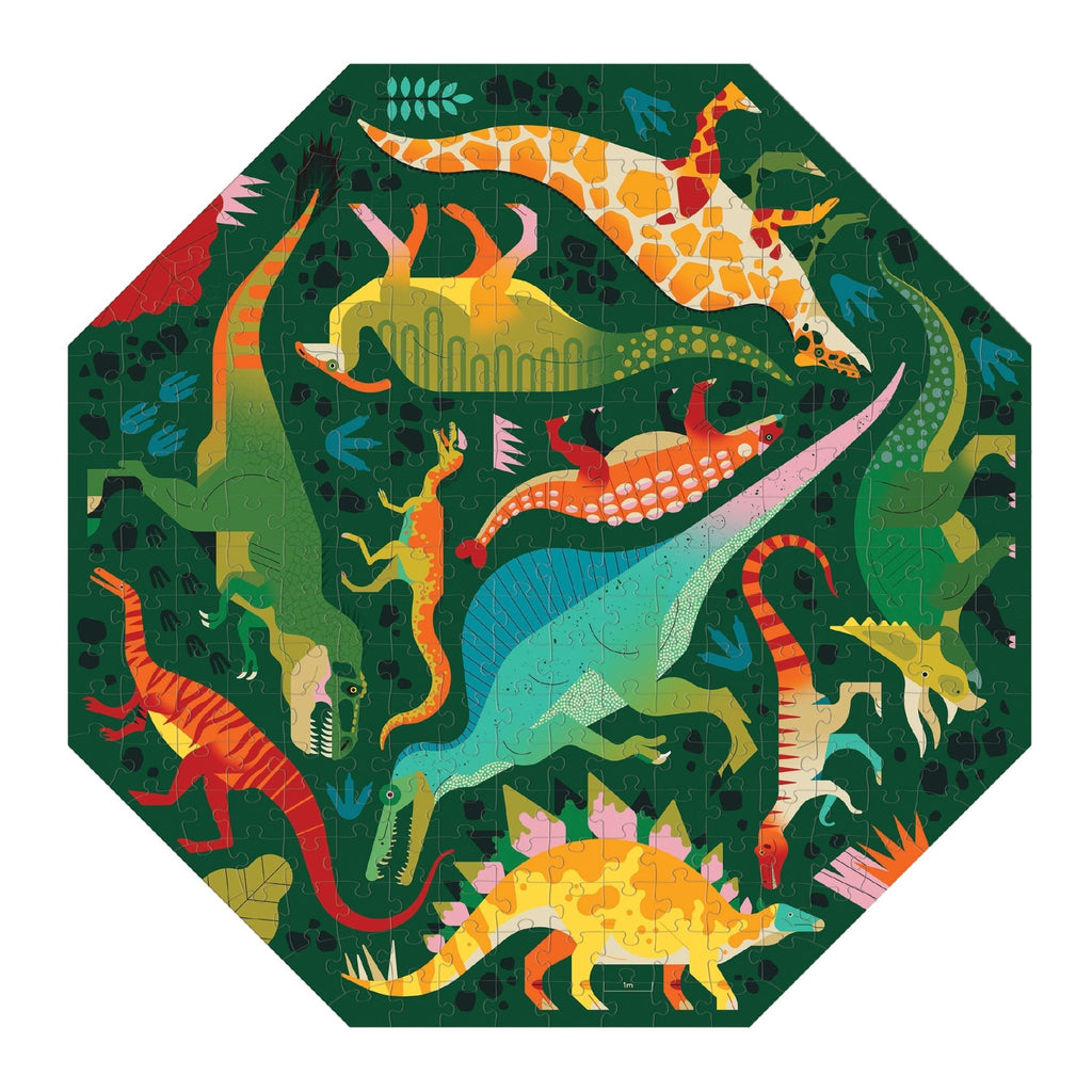 Dinosaurs to Scale 300 Piece Octagon Shaped Puzzle - Mudpuppy