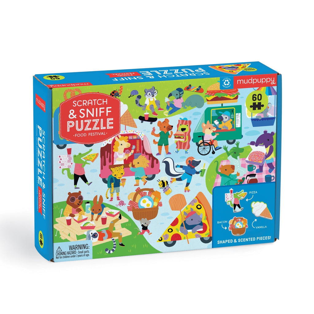 Food Festival 60 Piece Scratch and Sniff Puzzle - Mudpuppy